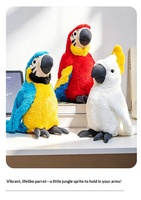 Peluche de perroquet ara simulé de 24 cm, petite poupée d'oiseau, cadeau d'anniversaire pour enfants, décorative