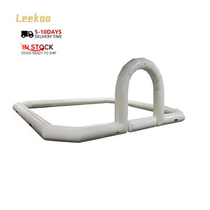 Piste de course gonflable blanche pour karts et voitures tamponneuses, aire de jeux gonflable extérieure pour enfants - Product Image 2