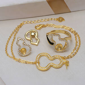 Ensemble de boucles d'oreilles et collier en argent S925 avec pendentif cygne noir et chaîne, accessoires de support vides pour femme, nouveau bijou de mode 1346 - Product Image 1