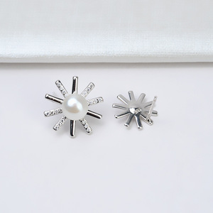 Pendiente de Plata S925 con Forma de Copo de Nieve, Colgante Grande Personalizado para Mujer con Soporte Vacío para Incrustar, Accesorio para Colgante de Perla con Flor DIY - Product Image 2