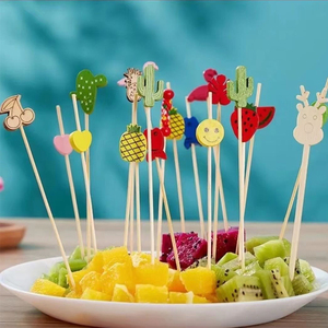 Bâtons de bambou modernes jetables exquis-Accents de fleur de coeur d'animaux élégants pour l'amusement gastronomique-Bouches - Product Image 5