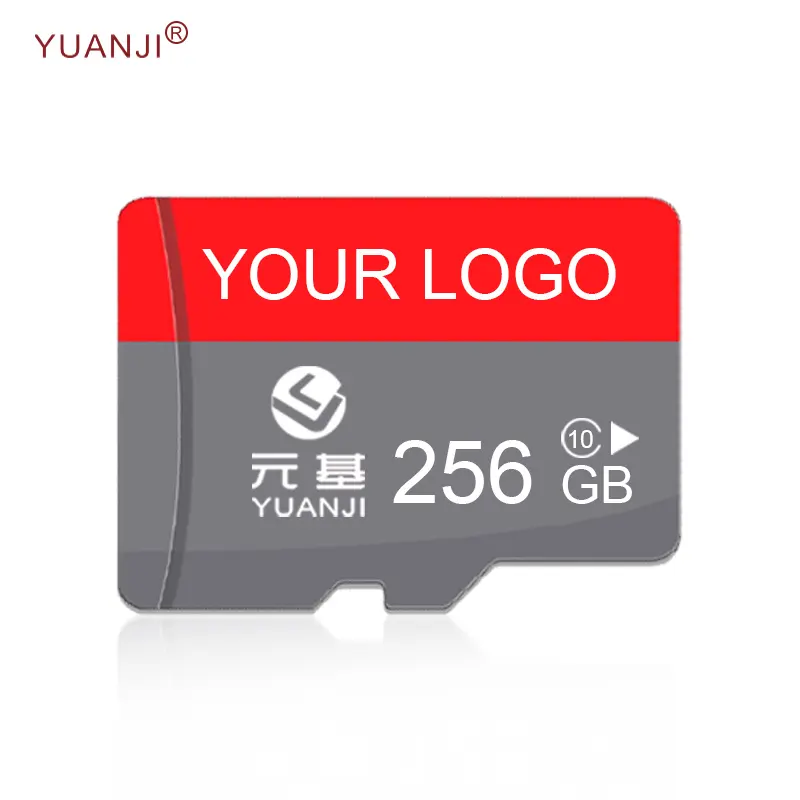 Tarjeta de memoria a granel hecha en China Mirco Card 256GB SD con paquete de bandeja de plástico gratis