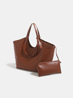 Nouveauté Sac fourre-tout haut de gamme tissé à la main résistant à l'eau pour femme, grande capacité, mode automne, polyvalent, porté épaule