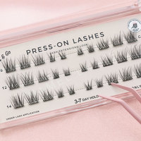 Extensions de cils effet naturel Lazy Girl pour kit de cils en grappe pré-collés, auto-adhésifs, sans colle, sans cruauté, en fibres végétales