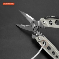 Alicates de Pesca CB de Acero Cromo Vanadio, Portátiles, Duraderos, Cortacables, Pelacables Automático Ajustable