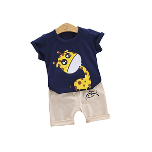 Productos Más Vendidos, Camiseta de Manga Corta con Estampado de Jirafa de Dibujos Animados, Boutique, Moda Coreana para Niños, Conjunto de Camiseta para Niños - Product Image 3