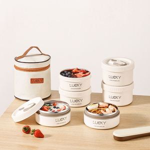 กล่องอาหารกลางวันเก็บความร้อนสแตนเลสแบบพกพา304กล่องใส่อาหารปลอดภัยไมโครเวฟสำหรับโรงเรียนสำนักงาน - Product Image 6