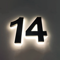 Nouvelles lettres rétroéclairées personnalisées en miroir brossé, logo mural 3D LED pour entreprise, enseignes LED pour magasin