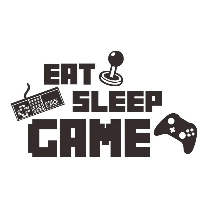 Gamer Wall Decal For Boys Bedroom Playroom Home Decor removable wall stickers Eat Sleep Game Wall Decal Poster