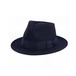 Chapeau Fedora Unisexe en Laine à Large Bord, Casquette Fedora en Feutre pour Homme, Chapeaux Rétro Élégants avec Ruban, Chapeaux Cloche Tendance - Product Image 1