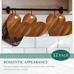 Set Mini Tagliere in Legno di Acacia a Forma di Cuore con Coltelli per Formaggio, Bomboniera per Addio al Nubilato, Confezione Regalo di Ringraziamento - Product Image 4