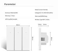 Interruptor de Luz Inteligente WiFi LangYeao Apple HomeKit para UE y Reino Unido con Neutro, 1/2/3 Vías 600W, Compatible con Siri, Alexa y Google Home, 6 Colores