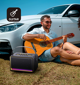 Tốt nhất bán 70 Wát Retro xách tay bluetooth đài phát thanh loa Phong Cách Cũ RGB LED chiếu sáng không dây hỗ trợ Aux USB micro và guitar - Product Image 3