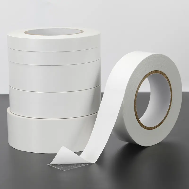白い高粘着性水ベース取り外し可能な両面粘着紙ティッシュテープ