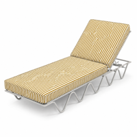 Chaise longue d'extérieur avec cadre en acier inoxydable thermolaqué, dossier réglable, base en zigzag, lit de soleil pour hôtel, villa, jardin, piscine, complexe hôtelier