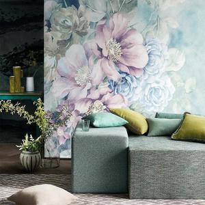 Carta da Parati Murale 3D in Materiale Naturale con Stampa Floreale di Lusso Personalizzata per Decorazione Domestica - Product Image 2