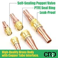 Raccord rapide CRD 1/2 pouce pour réfrigérant, sans fuite, en laiton, pour climatiseur HVAC, mini-split, sans brasage, usage domestique et industriel