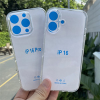 Clair 1.5mm Transparent Clair Doux TPU Téléphone étui pour iphone 16 Pro Max 15 Plus 14 13 12 11