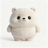 Peluche d'ours blanc rond et mignon, douce et moelleuse, animal en peluche Kawaii pour enfants, ours à câliner