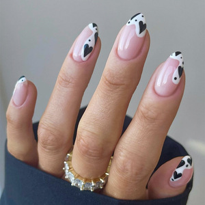<span class=keywords><strong>Faux</strong></span> <span class=keywords><strong>ongles</strong></span> en forme d'amande, Style INS européen et américain, bleu mer, léopard, presse sur les <span class=keywords><strong>ongles</strong></span>, plein de diamants - Product Image 3