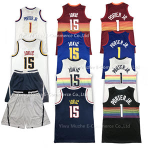 بيع بالجملة أعلى جودة للرجال 15 Nikola Jokic 1 Porter Jr. 50 Gordon 27 Murray 0 Braun التطريز قمصان كرة السلة مخيطة - Product Image 1