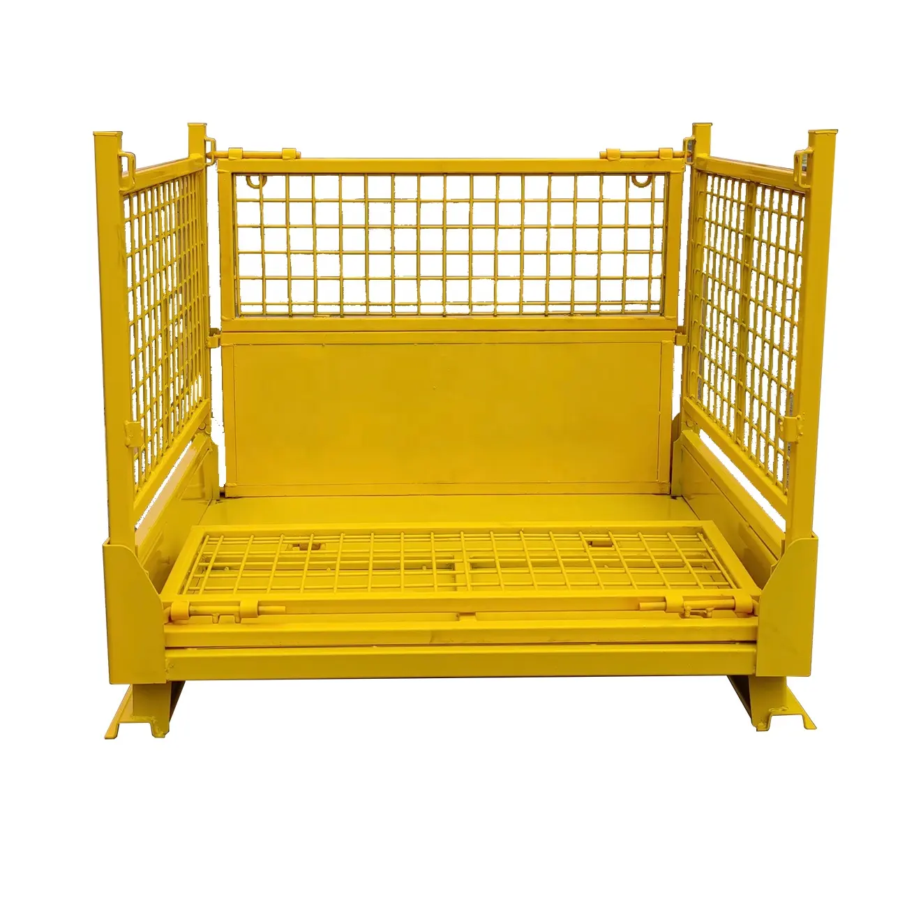 Tốt Bán Kho Hàng Tồn Kho Hệ Thống Quản Lý Lưu Trữ Stillage Pallet Lồng Có Thể Gập Lại Kim Loại Lưới Container Cho Vật Liệu Bàn Giao