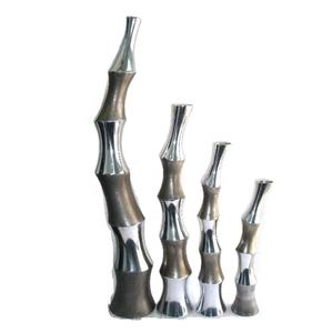 Venta caliente florero de aluminio fundido estilo Bambú en pulido de espejo y acabado de latón antiguo decoración del hogar Oficina Decoración Para sala de estar - Product Image 1