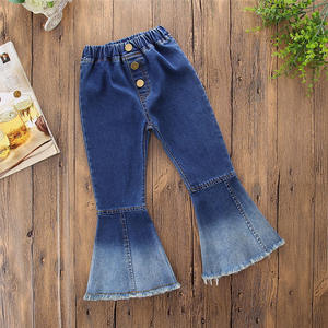 RTS di nuovo disegno della ragazza Dei Bambini del denim jean pant flare campana <span class=keywords><strong>jeans</strong></span> inferiori per i bambini del bambino piccolo denim delle ragazze pantaloni pantaloni - Product Image 3