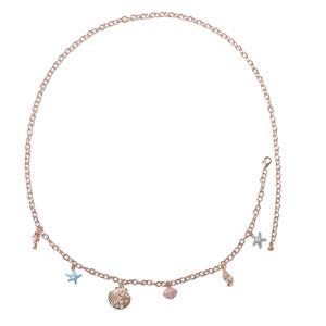 Chaîne de taille bohème européenne pour l'été, avec pendentifs étoile de mer et coquillages, chaîne de corps pour femme, couleur or - Product Image 4