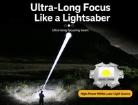 Lampe torche LED rechargeable haute puissance, étanche IP65, faisceau réglable 400-500M, 300 lumens, charge USB, utilisation en cas d'urgence