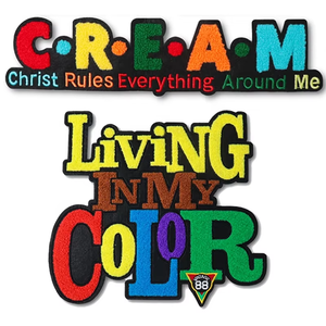 Parche de Chenilla Bordado Termoadhesivo Grande y Colorido con Temática de Libertad en Diseño de Moda, Personalizable con Letras - Product Image 2