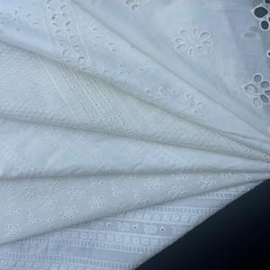 Modern 100% <strong>Cotton</strong> Embroidered Fabric Custom Design High Quality White Eyelet for Women's Girls' Weddings <strong>Wear</strong> Organic Woven - Product Image 6