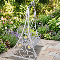 Banc balançoire en métal pour intérieur/extérieur, design contemporain, haute qualité, blanc, mobilier d'extérieur pour salon, patio, parc