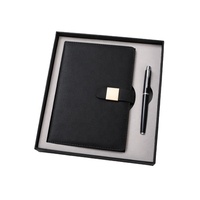 Articles promotionnels Bleu Pu Cahier et Stylo Entreprise Entreprise Papeterie Cadeau Journal Personnalisé Bureau A5 Journal Ensemble Avec Clé USB