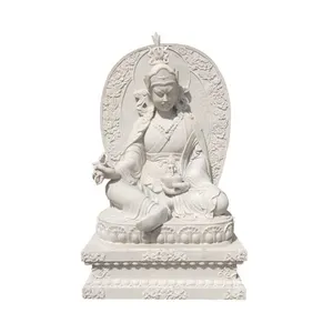 Tibet budizm beyaz mermer taş Guru Padmasambhava buda heykeli tapınağı