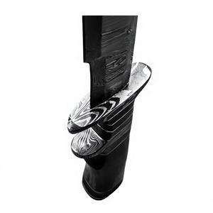 Cuchillo Bowie Kris de Acero de Damasco Hecho a Mano con Mango de Madera de Palisandro y Borde Liso para Acampar al Aire Libre - ¡En Venta Online! - Product Image 2