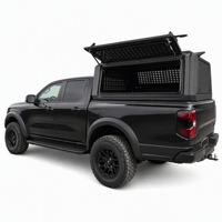 Capot de camion en aluminium noir avec fenêtres à persiennes, plateforme de toit et serrure à clé pour BYD Shark 6 4x4 OEM ODM