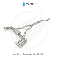 Système d'échappement intermédiaire et arrière YT SS304 à double sortie quadruple sablée pour BMW XM 3.0T G90 avec OPF, haute qualité, directement de l'usine