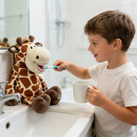 1 pièce YOUYA DENTAL Marque WJ-124 Modèle d'enseignement dentaire en peluche en forme de girafe de dessin animé pour l'apprentissage du brossage des dents, Ornement pour dentiste