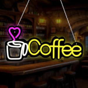 Coffee cup neon LED indoor hanging ambient light shop <b>sign</b> wall decoration light entrance indicator light luminous <b>sign</b> 5V 12V - Product Image 1