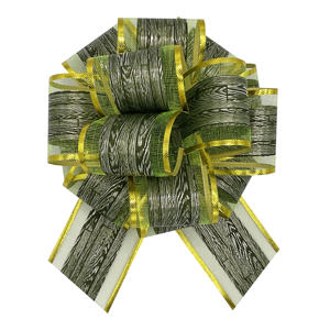 Ruban <span class=keywords><strong>d</strong></span>'impression à motif de <span class=keywords><strong>bois</strong></span> de grain enduit mat <span class=keywords><strong>d</strong></span>écoration de mariage avec pompon tirer organza bord emballage cadeau de noël - Product Image 2
