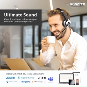 BT-782 Call Center Office <strong>Computer</strong> Headset Wireless Noise <strong>Cancelling</strong> Headphone On-Ear Headphone With Microphone - Product Image 5