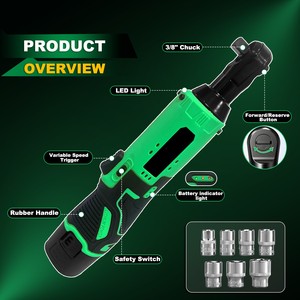 Wholesale OEM Lithium Battery <b>Power</b> <b>Tools</b> 12V/18V Ratchet Wrench Cordless Angle - Product Image 3