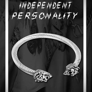 กำไลข้อมือรูปหัวสิงโตสำหรับผู้หญิงผู้ชาย ทำจากสแตนเลส ดีไซน์ฮิปฮอป - Product Image 2