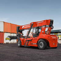Chariot élévateur à fourche diesel haute capacité 45 tonnes avec pneus pneumatiques et poste de conduite assis pour applications en entrepôt