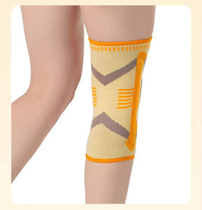 Genouillère de compression sportive tricotée avec coussinet en gel de silicone pour la rotule et stabilisateurs latéraux à ressort pour la course, le basketball, la gym et le fitness - Product Image 2