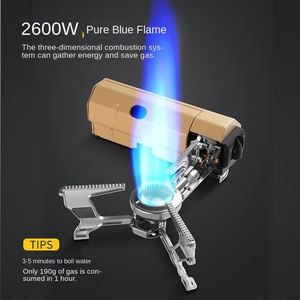 Réchaud à gaz intégré au butane mini portable en gros, pliable en acier, flamme réglable pour le <span class=keywords><strong>camping</strong></span>, la randonnée, le barbecue, les voyages, les pique-niques - Product Image 3
