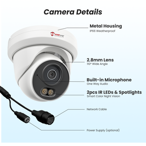 Caméra IP <span class=keywords><strong>Anpviz</strong></span> 8MP, stock américain, caméra de sécurité tourelle POE, caméra extérieure, détection intelligente des personnes/véhicules, WDR H.265+ - Product Image 6