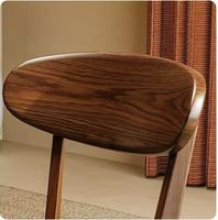 Chaise de salle à manger en chêne massif brun naturel avec dossier, design moderne minimaliste, style nordique, chaise de salon pour la maison