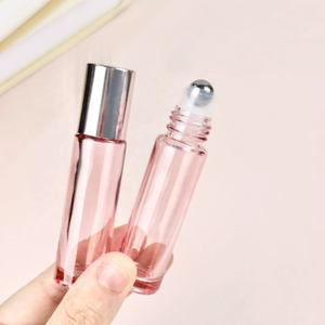 Flacon à bille <span class=keywords><strong>en</strong></span> <span class=keywords><strong>verre</strong></span> épais de 5 ml et 10 ml, couleur or rose, vide, pour parfum, huile essentielle, avec bille <span class=keywords><strong>en</strong></span> acier inoxydable - Product Image 4